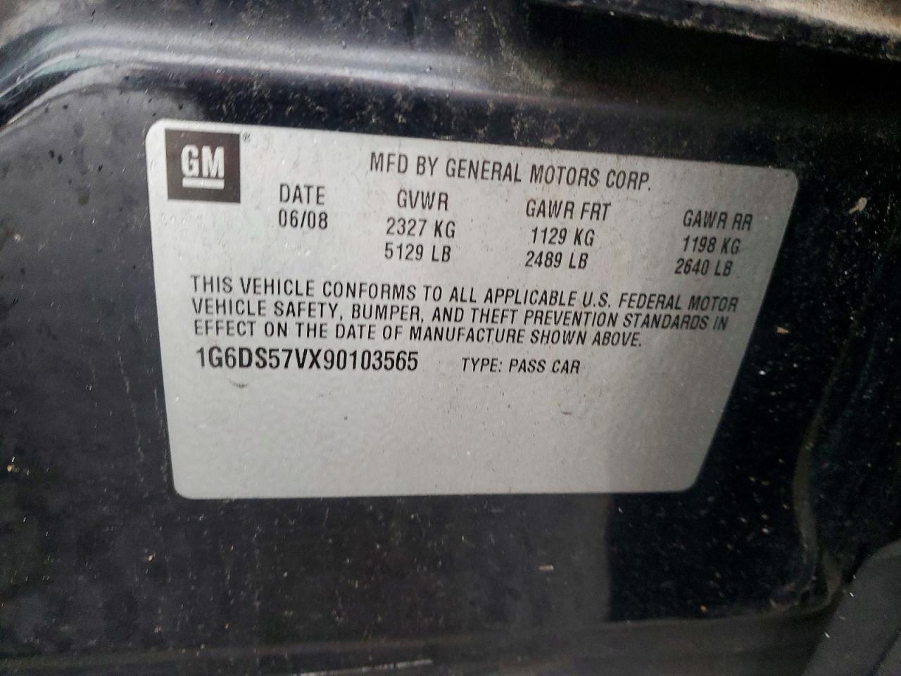 2009 Cadillac Cts VIN 1G6DS57VX90103565 photo 12