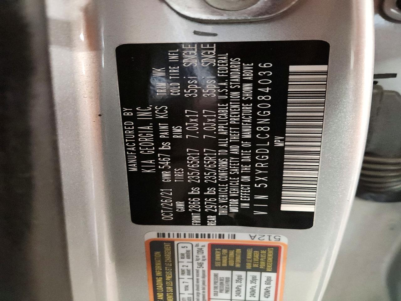 2022 Kia Sorento VIN 5XYRGDLC8NG084036 photo 12