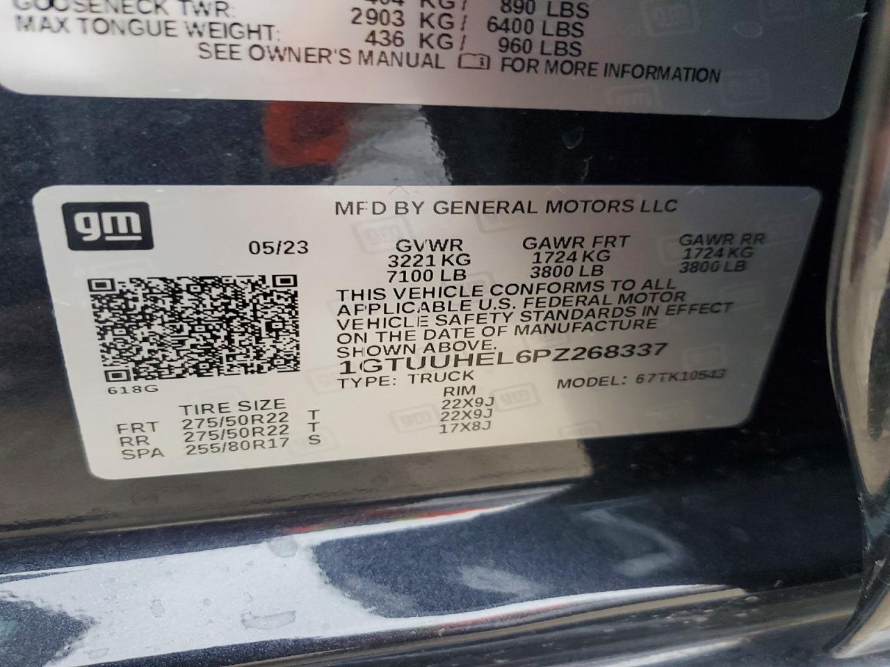 2023 GMC SIERRA VIN 1GTUUHEL6PZ268337 photo 12
