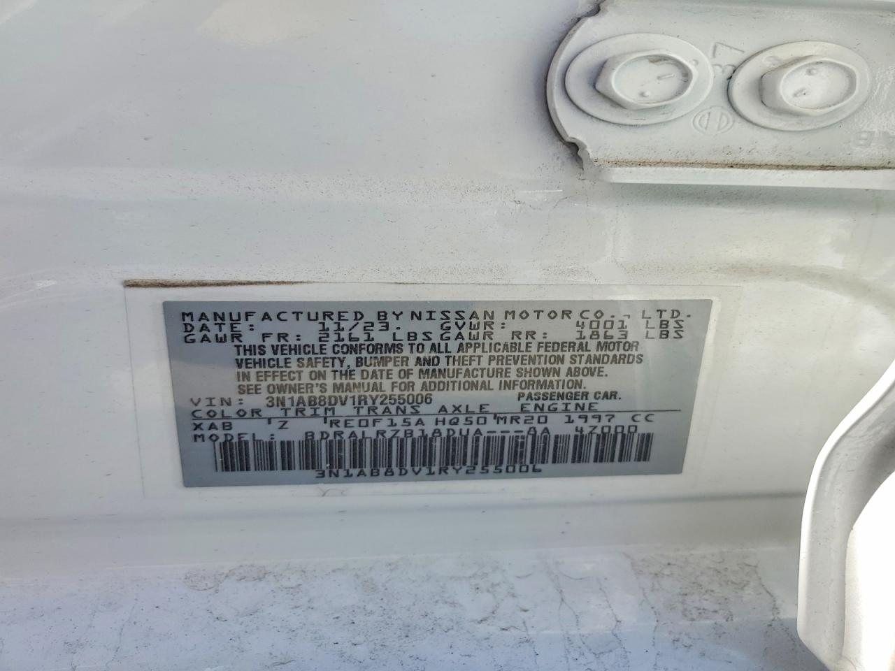 2024 Nissan Sentra VIN 3N1AB8DV1RY255006 photo 12