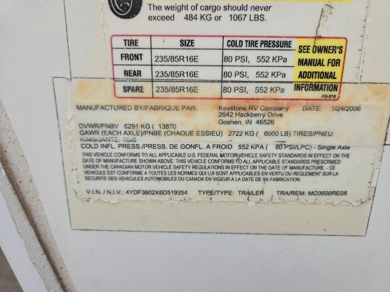 2006 KEYSTONE Montana VIN 4YDF3602X6D519254 photo 10