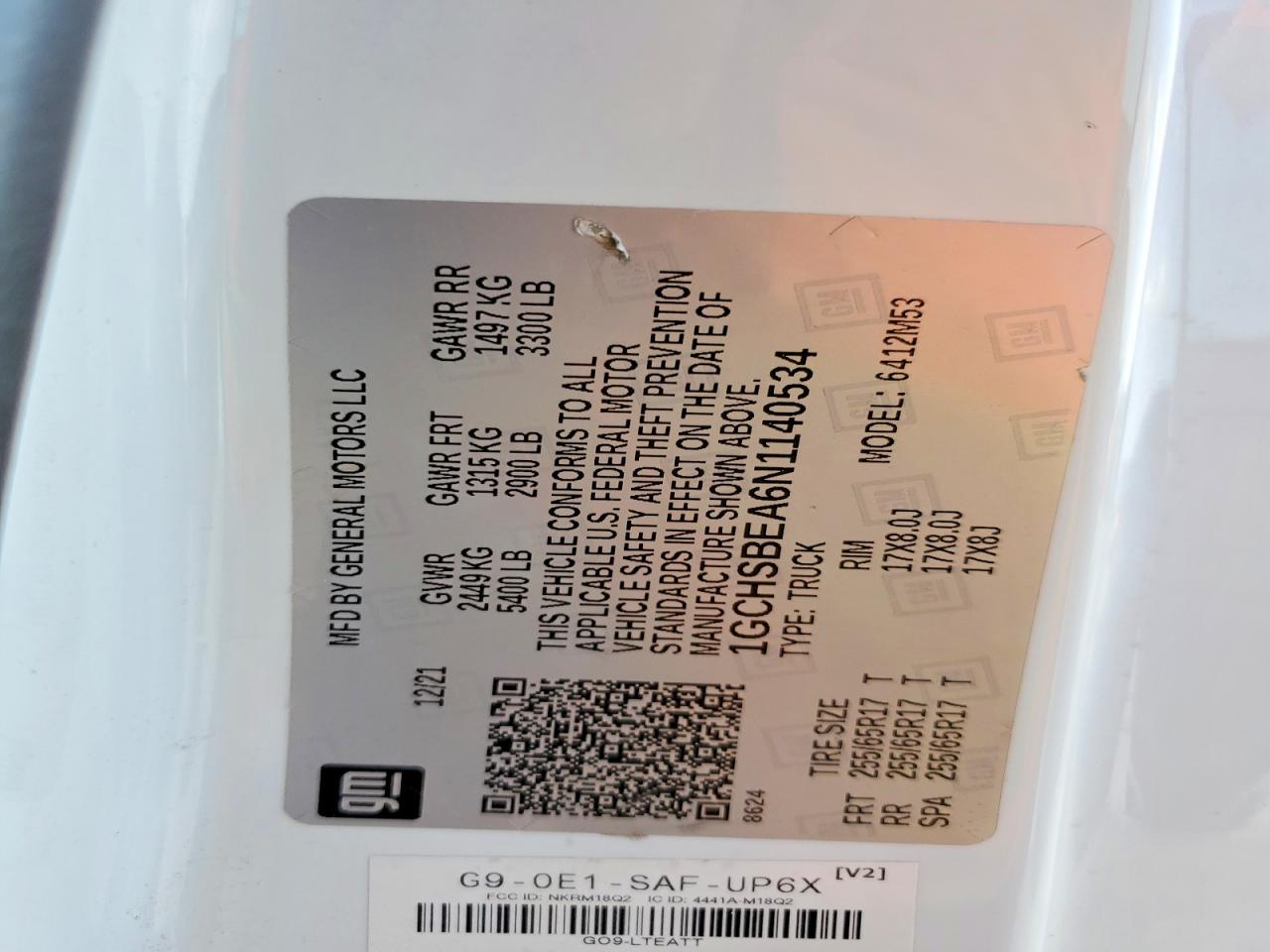 2022 Chevrolet Colorado VIN 1GCHSBEA6N1140534 photo 12