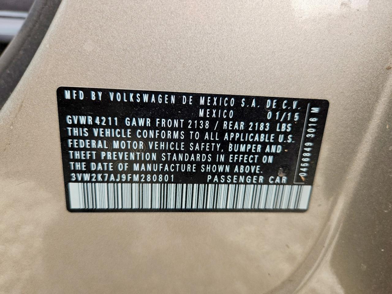 2015 VOLK Jetta base s VIN 3VW2K7AJ9FM280801 photo 12