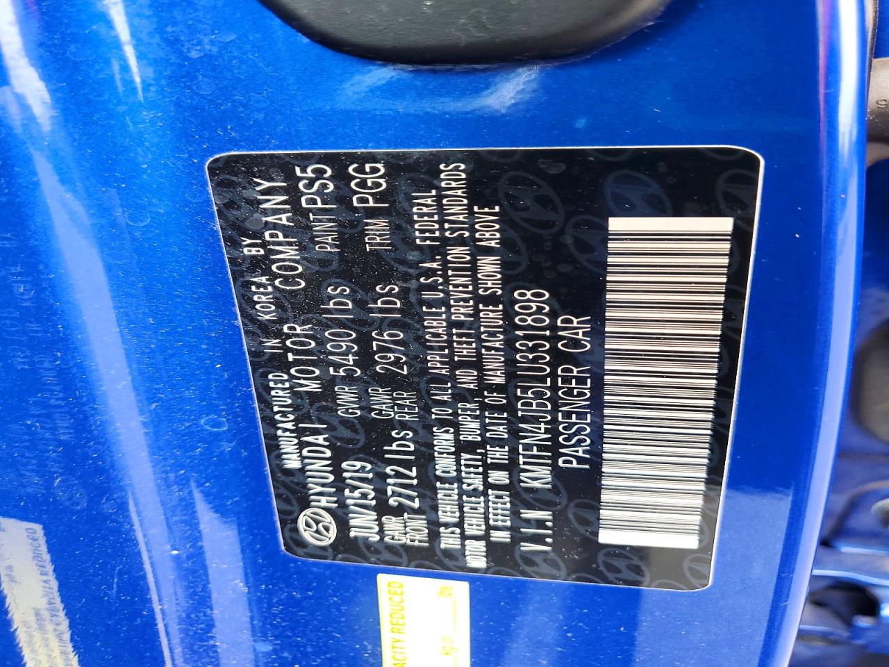 2020 GENESIS G80 VIN KMTFN4JB5LU331898 photo 12