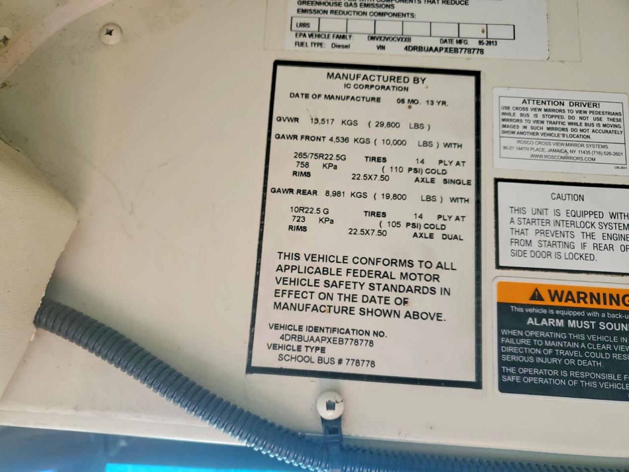 2014 IC Ce series VIN 4DRBUAAPXEB778778 photo 10