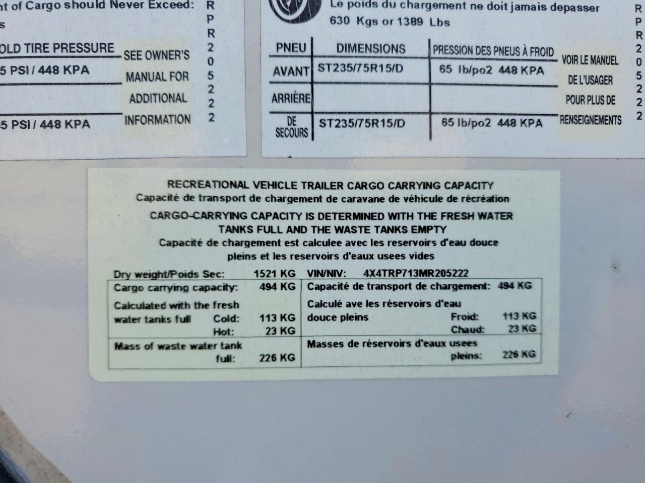 2021 No boundar VIN 4X4TRP713MR205222 photo 10