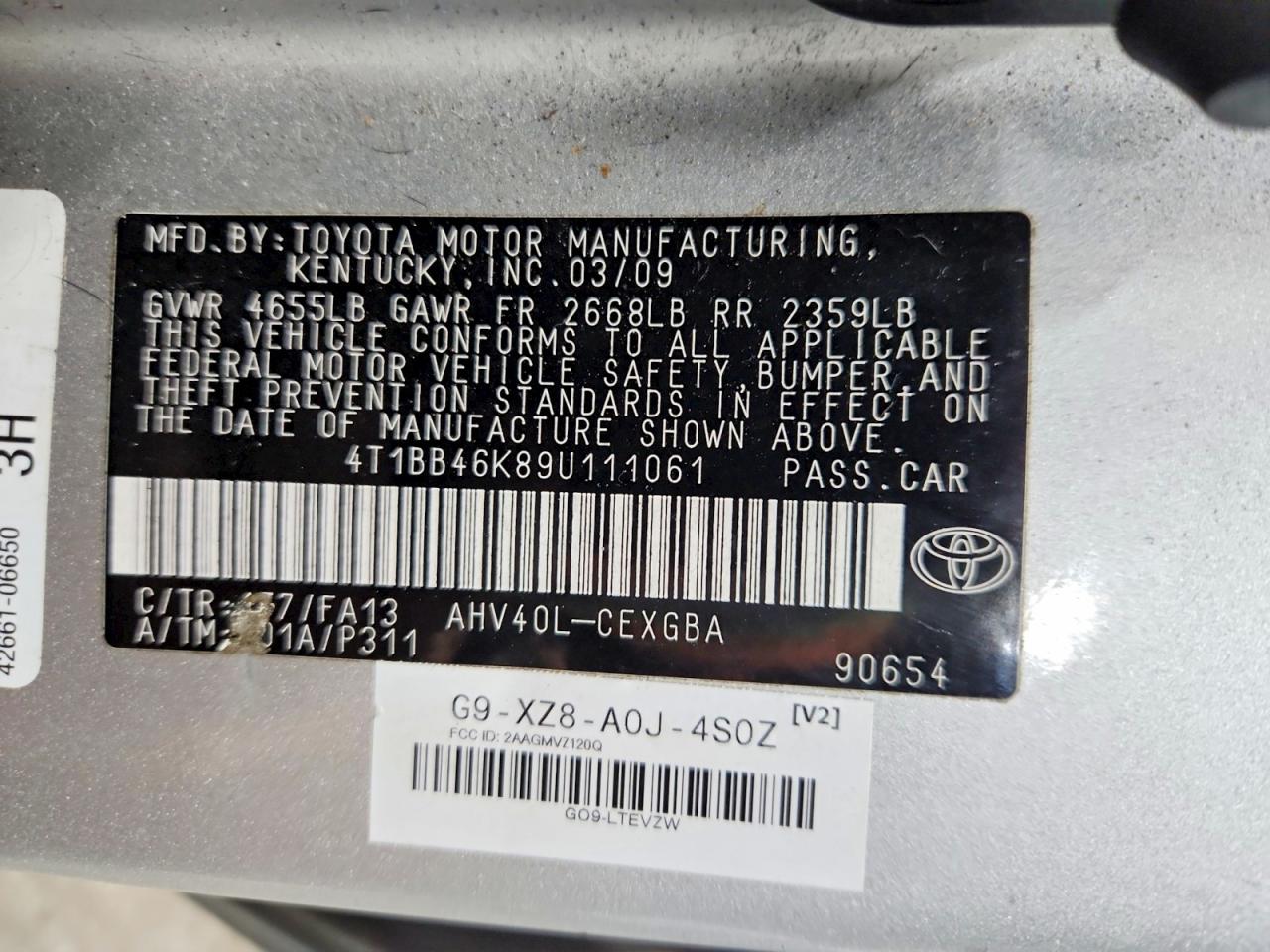 2009 Toyota Camry sola VIN 4T1BB46K89U111061 photo 12