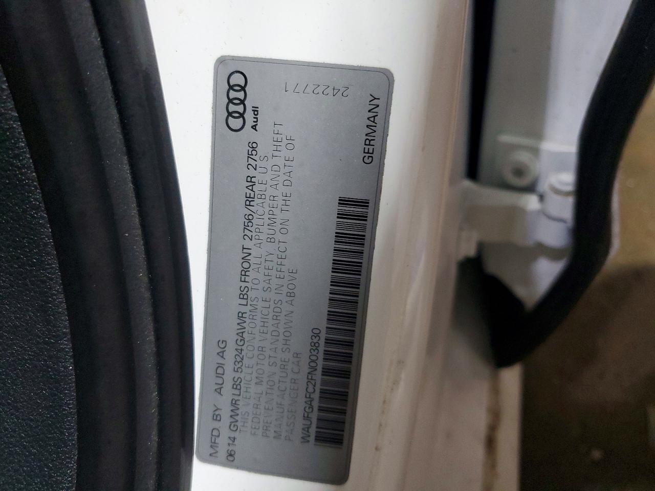 2015 Audi A6 VIN WAUFGAFC2FN003830 photo 12