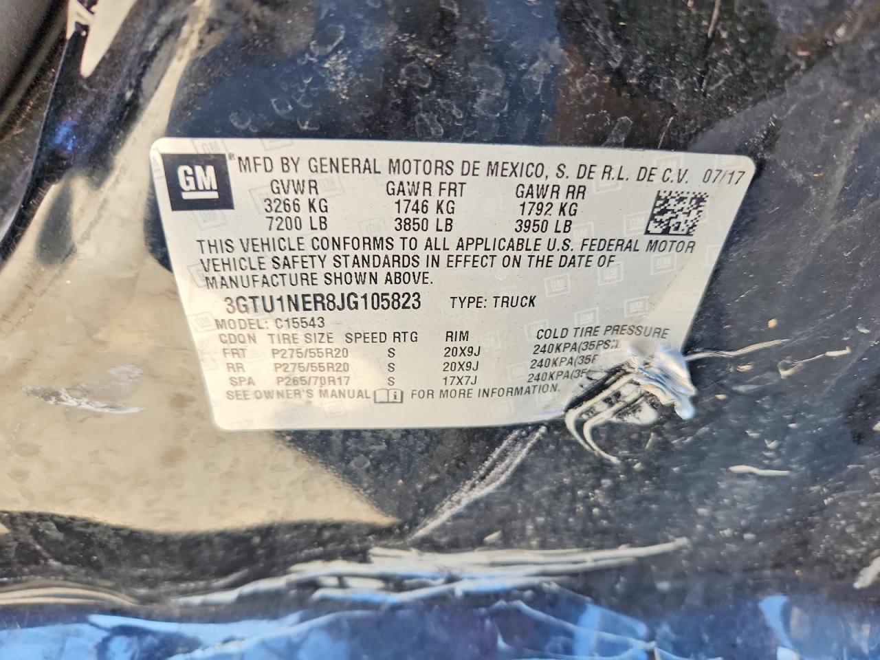 2018 GMC All models VIN 3GTU1NER8JG105823 photo 12