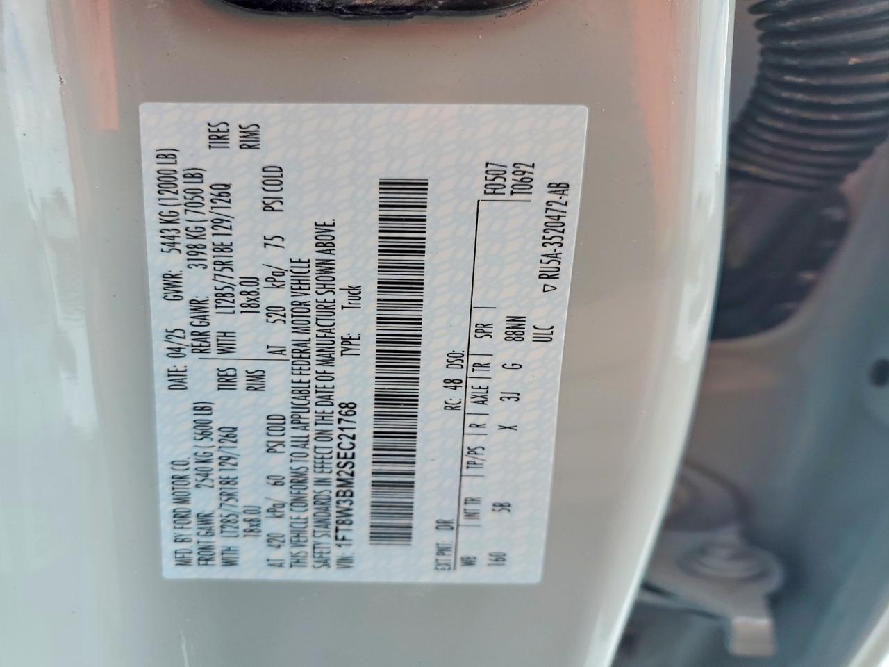 2025 Ford F350 VIN 1FT8W3BM2SEC21768 photo 12