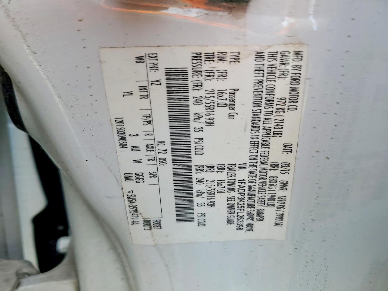 2015 Ford Focus VIN 1FADP3K25FL263398 photo 12
