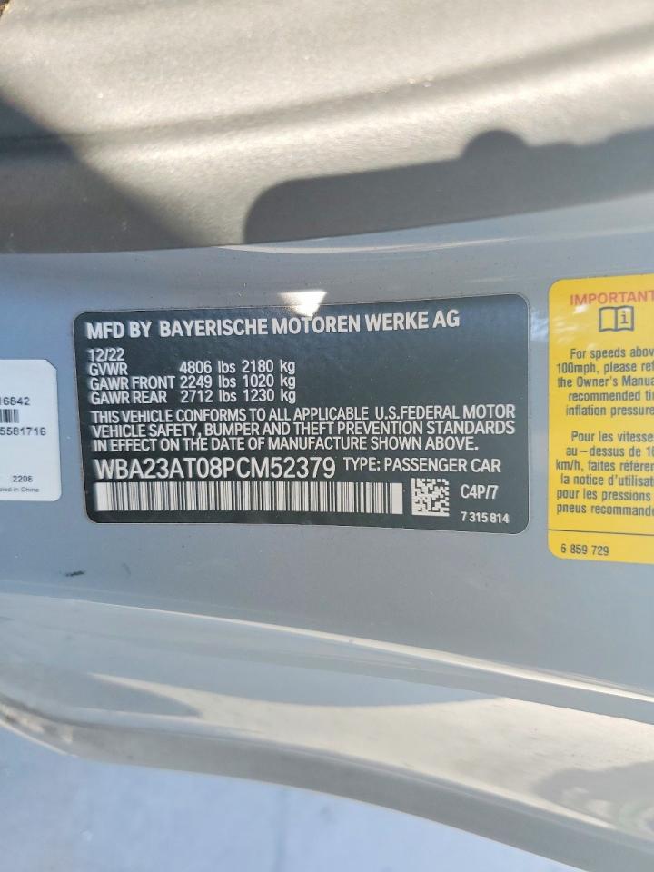 2023 BMW 4 series VIN WBA23AT08PCM52379 photo 12