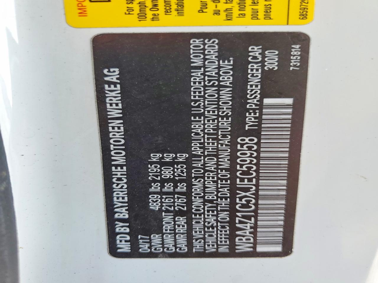 2018 BMW 4 series VIN WBA4Z1C5XJEC59958 photo 12