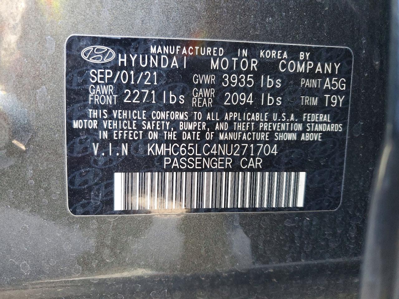 2022 Hyundai Ioniq VIN KMHC65LC4NU271704 photo 12