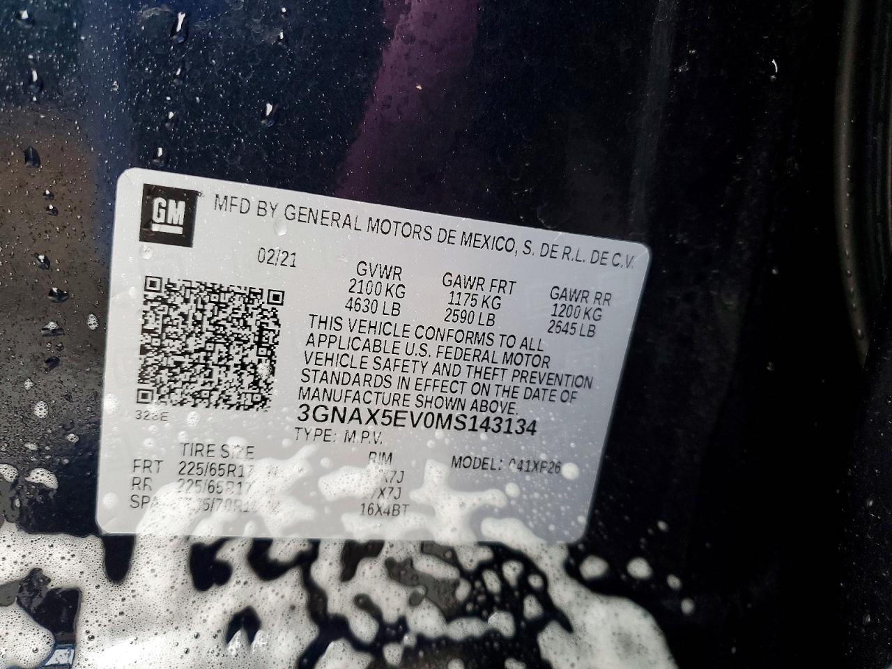 2021 CHEV Equinox VIN 3GNAX5EV0MS143134 photo 12