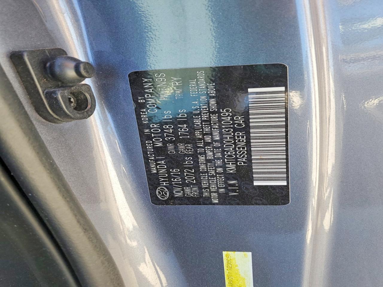 2017 Hyundai Veloster VIN KMHTC6AD0HU310495 photo 12