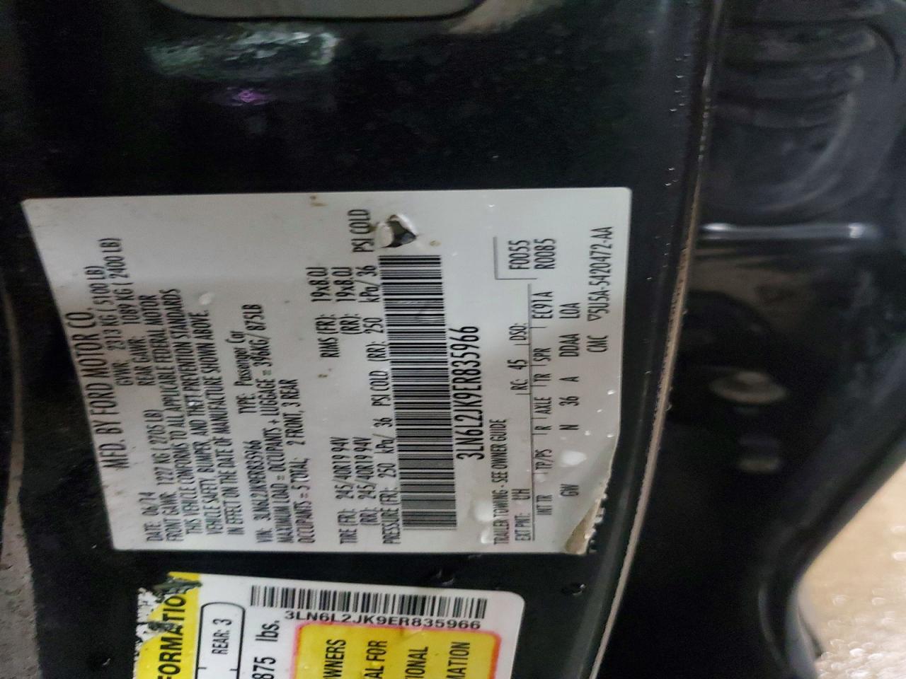 2014 Lincoln Mkz VIN 3LN6L2JK9ER835966 photo 12