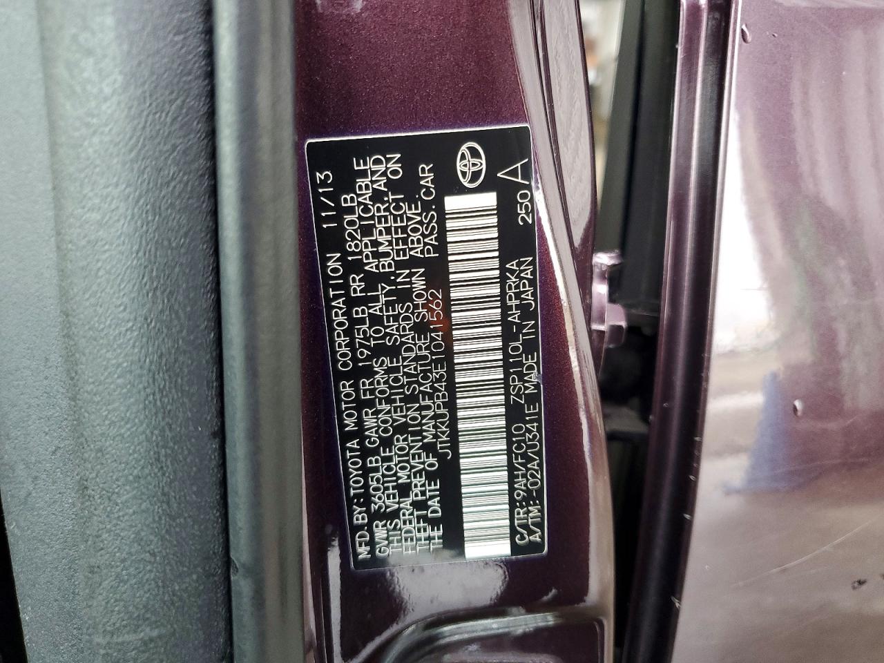 2014 Scion Xd base VIN JTKKUPB43E1041562 photo 12