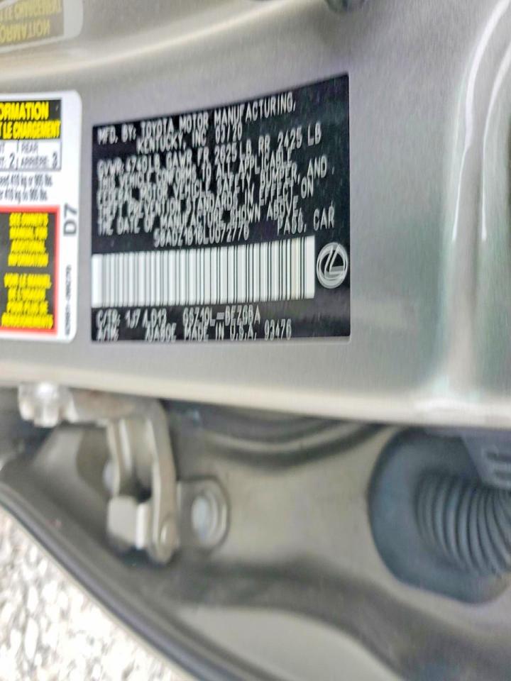 2020 Lexus ES350 VIN 58ADZ1B16LU072776 photo 12
