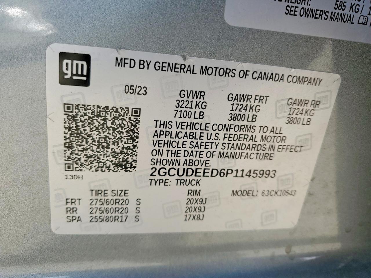 2023 Chevrolet All models VIN 2GCUDEED6P1145993 photo 12