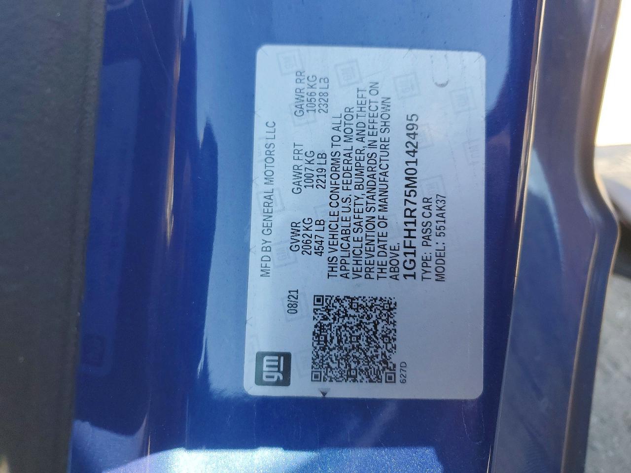 2021 CHEV Camaro VIN 1G1FH1R75M0142495 photo 12