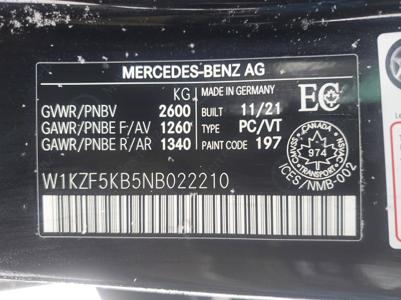 2022 Mercedes E-class VIN W1KZF5KB5NB022210 photo 12