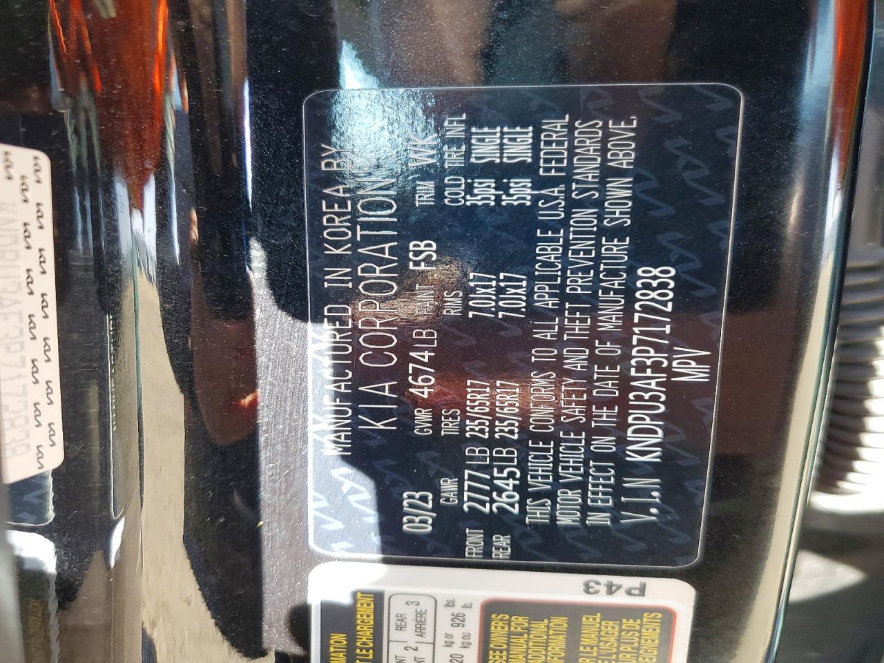 2023 Kia Sportage VIN KNDPU3AF3P7172838 photo 12