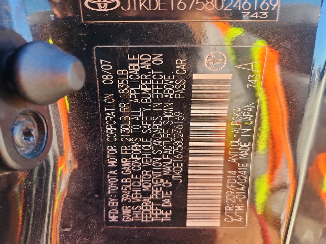 2008 Scion Tc VIN JTKDE167580246169 photo 12