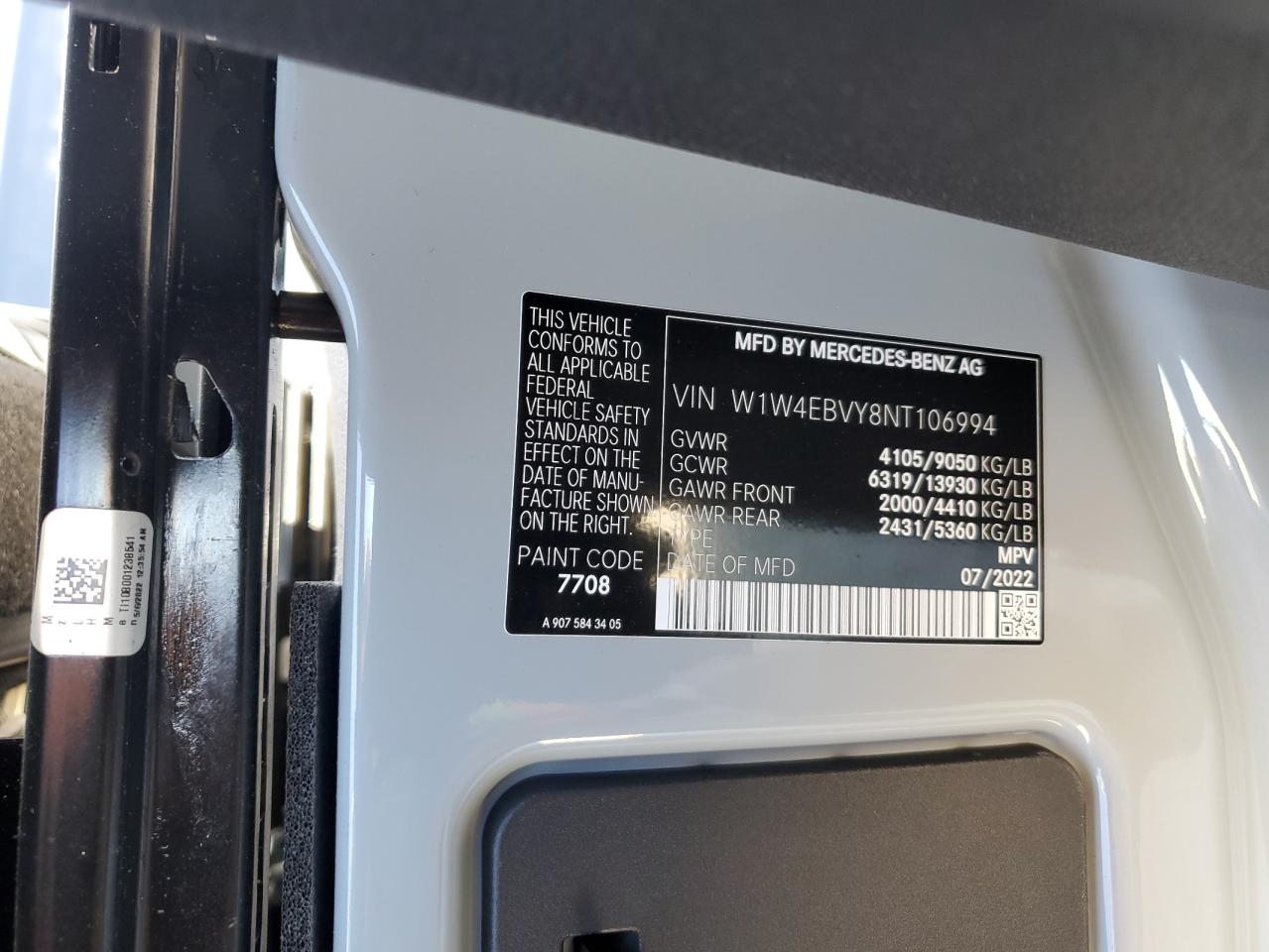 2022 MERCEDES-BENZ Sprinter VIN W1W4EBVY8NT106994 photo 10