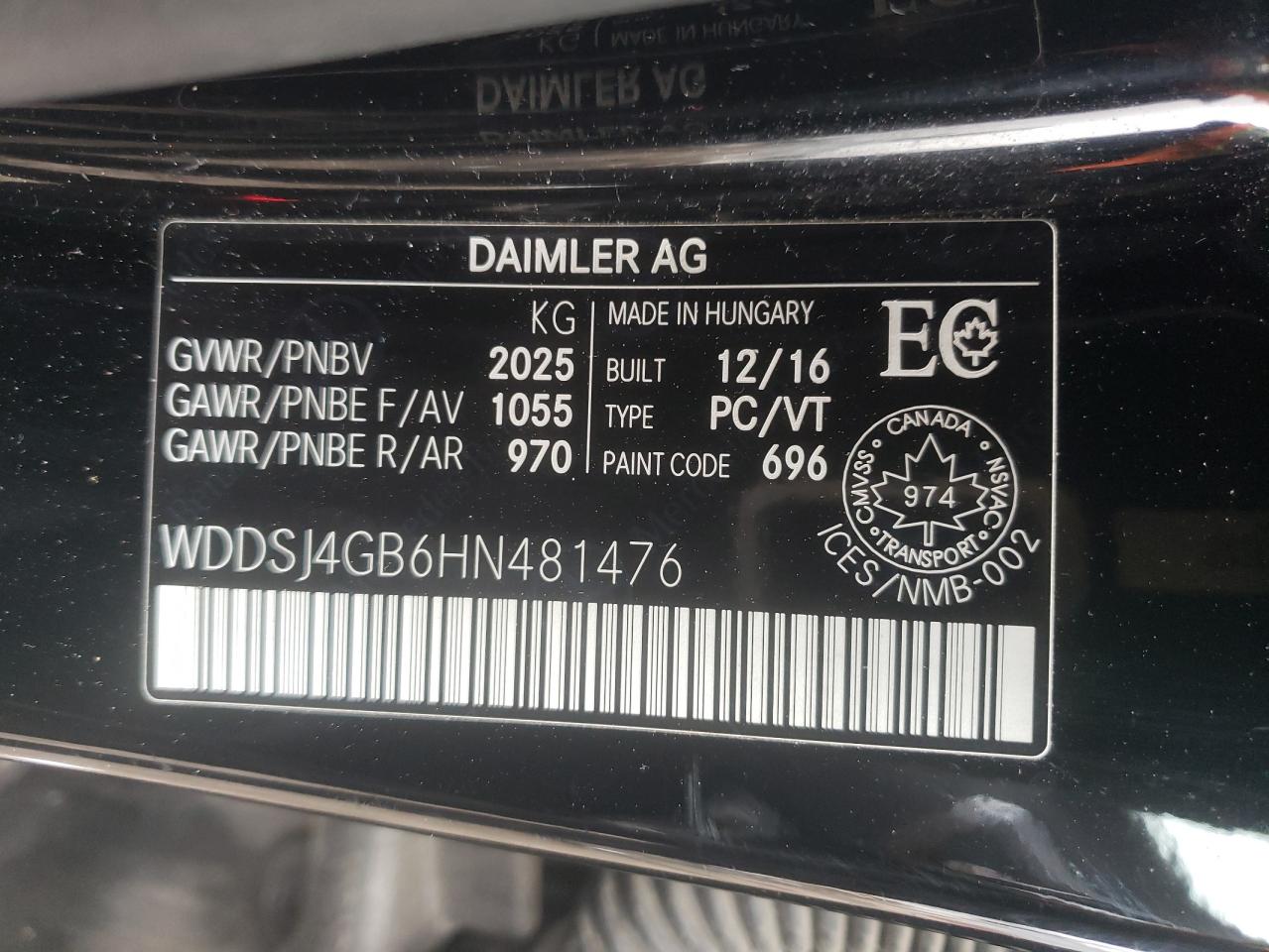 2017 MERCEDES-BENZ Cla-class VIN WDDSJ4GB6HN481476 photo 12