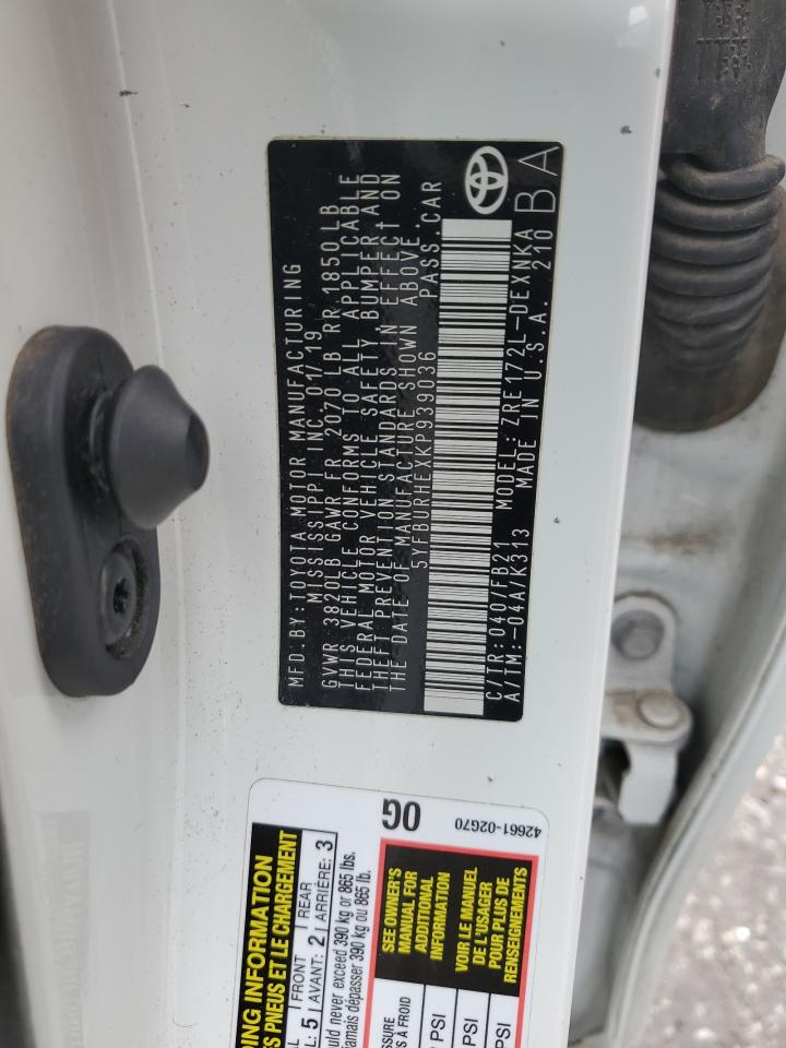 2019 TOYOTA Corolla VIN 5YFBURHEXKP939036 photo 12