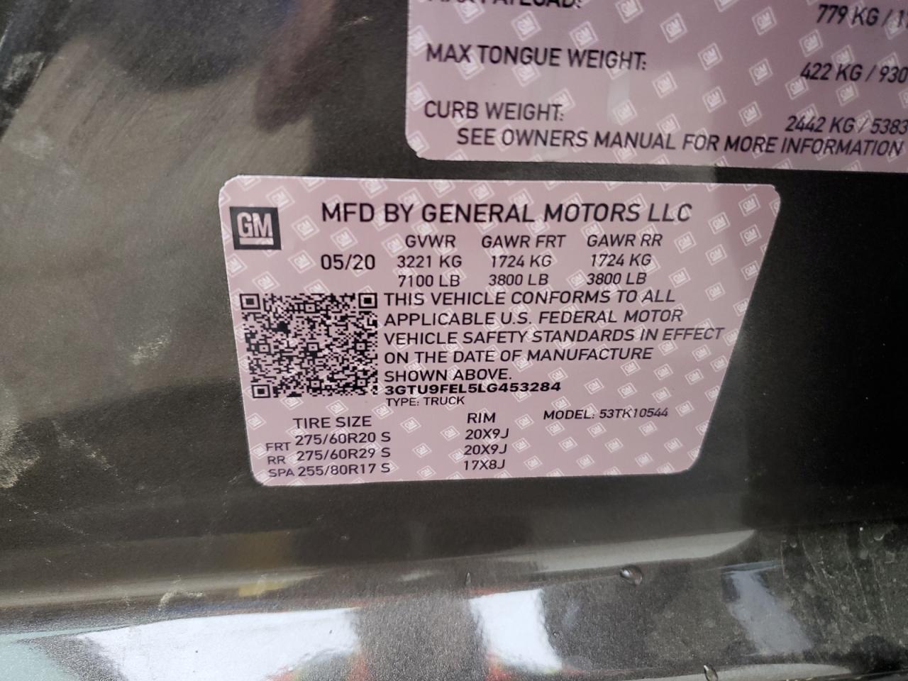 2019 GMC SIERRA VIN 3GTU9FEL5LG453284 photo 12