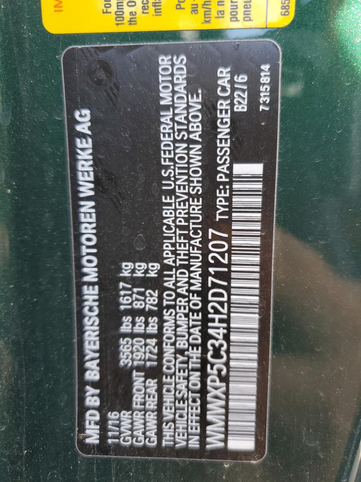 2017 MINI Cooper VIN WMWXP5C34H2D71207 photo 12
