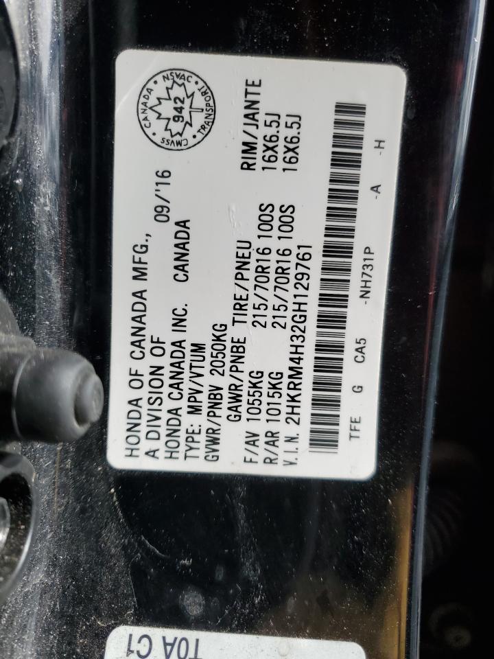 2016 HONDA Cr-v VIN 2HKRM4H32GH129761 photo 12