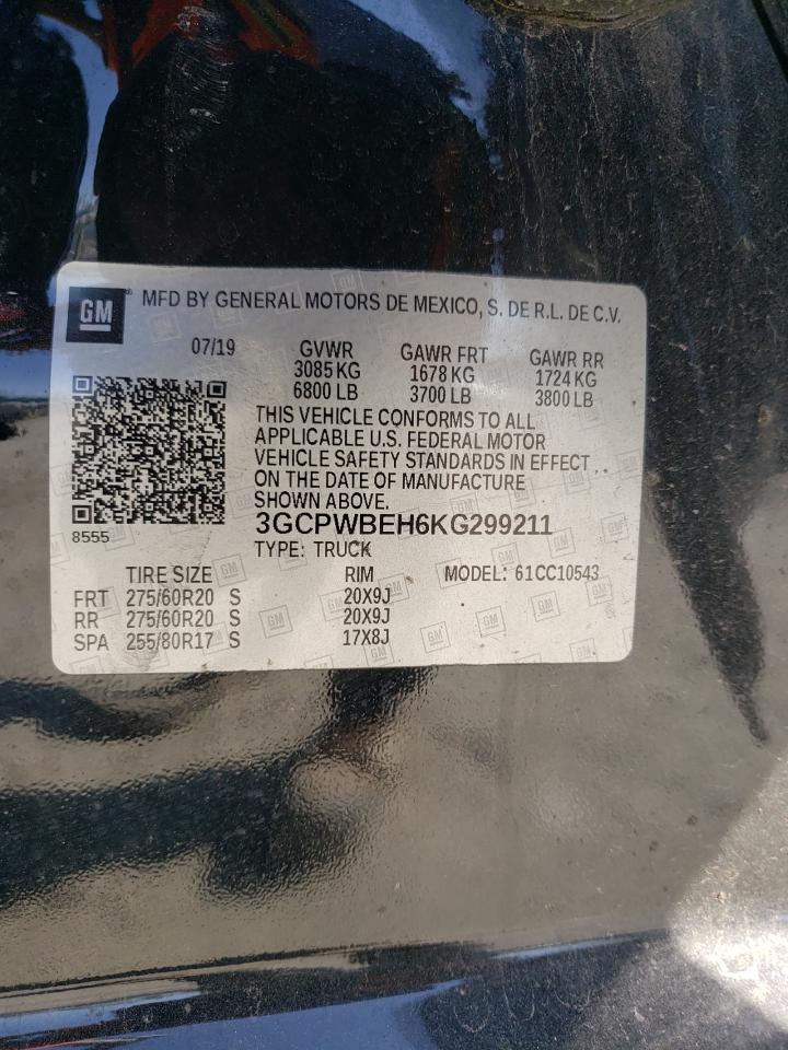 2019 Chevrolet All models VIN 3GCPWBEH6KG299211 photo 12