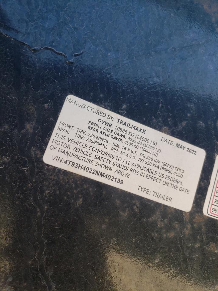 2022 TRAIL Gooseneck VIN 4T93H4022NM402139 photo 10