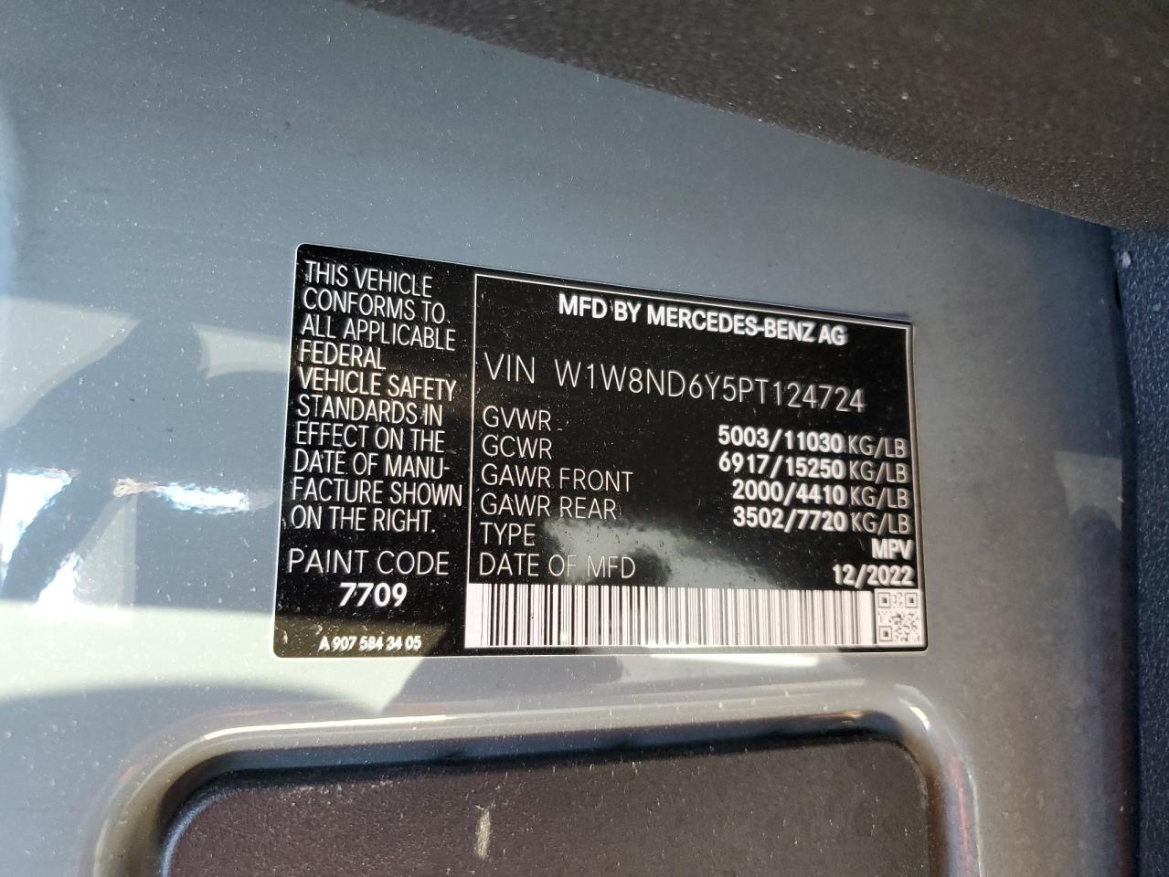 2023 MERCEDES-BENZ Sprinter VIN W1W8ND6Y5PT124724 photo 10