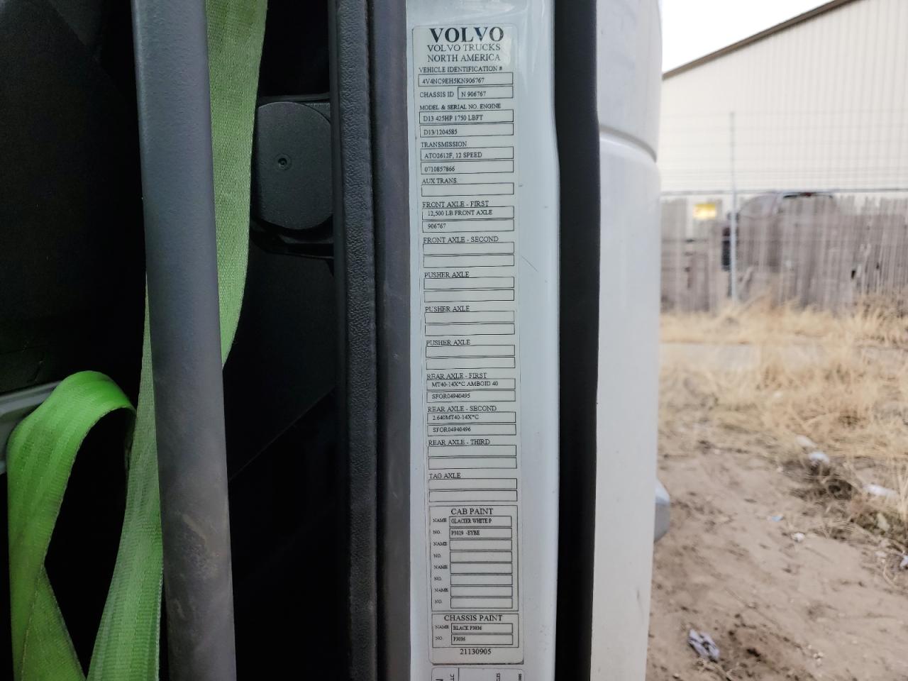 2019 VOLVO Vn VIN 4V4NC9EH5KN906767 photo 10
