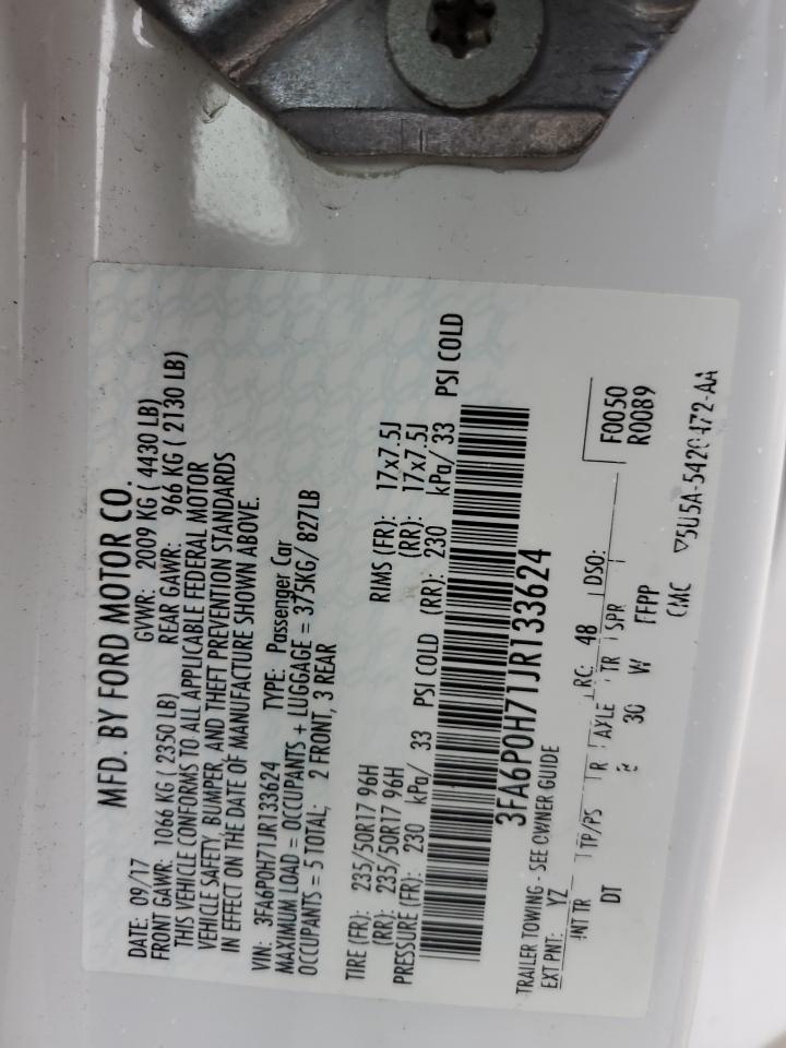 2018 Ford Fusion VIN 3FA6P0H71JR133624 photo 12
