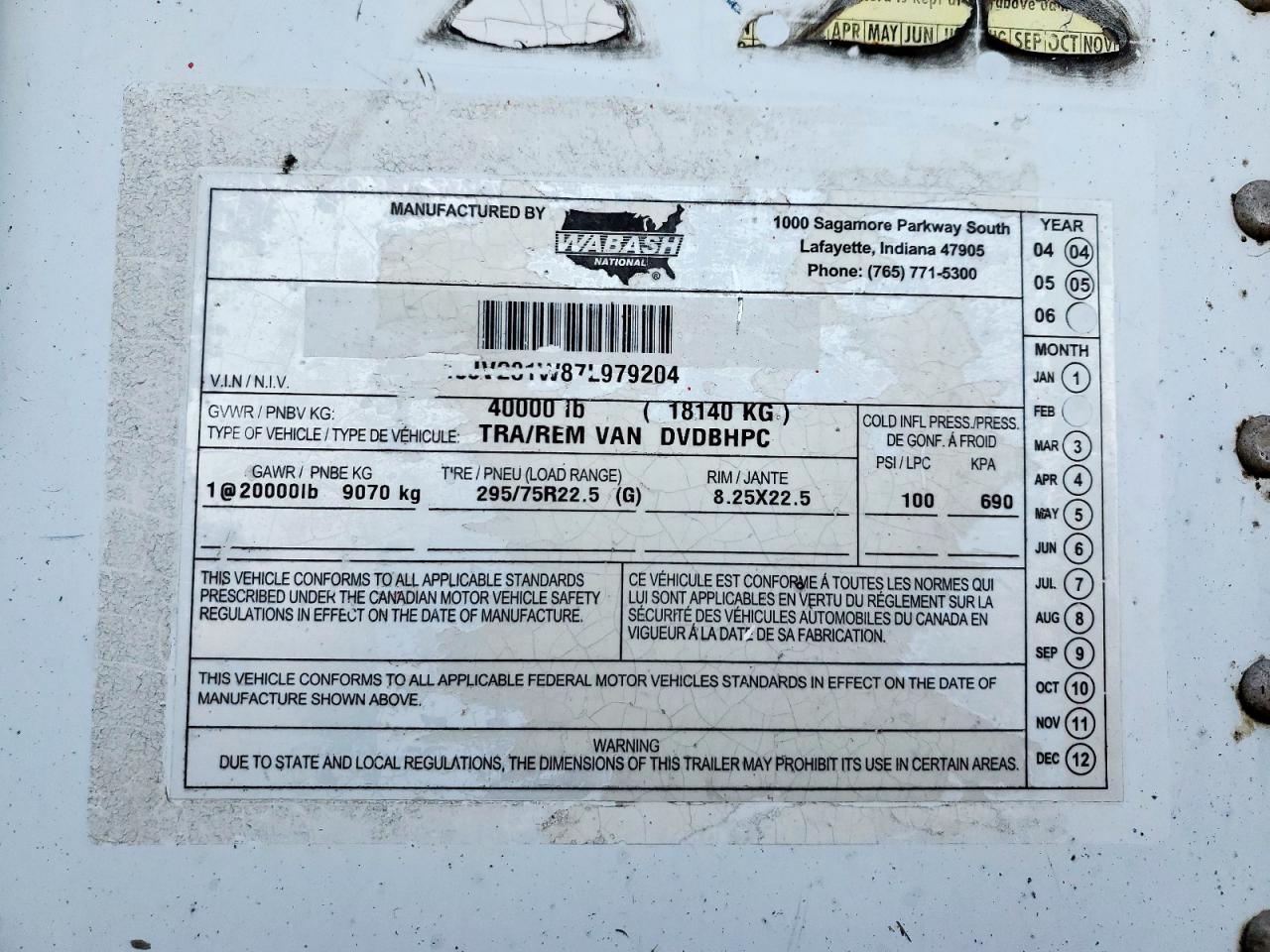 2007 WABASH All models VIN 1JJV281W87L979204 photo 10