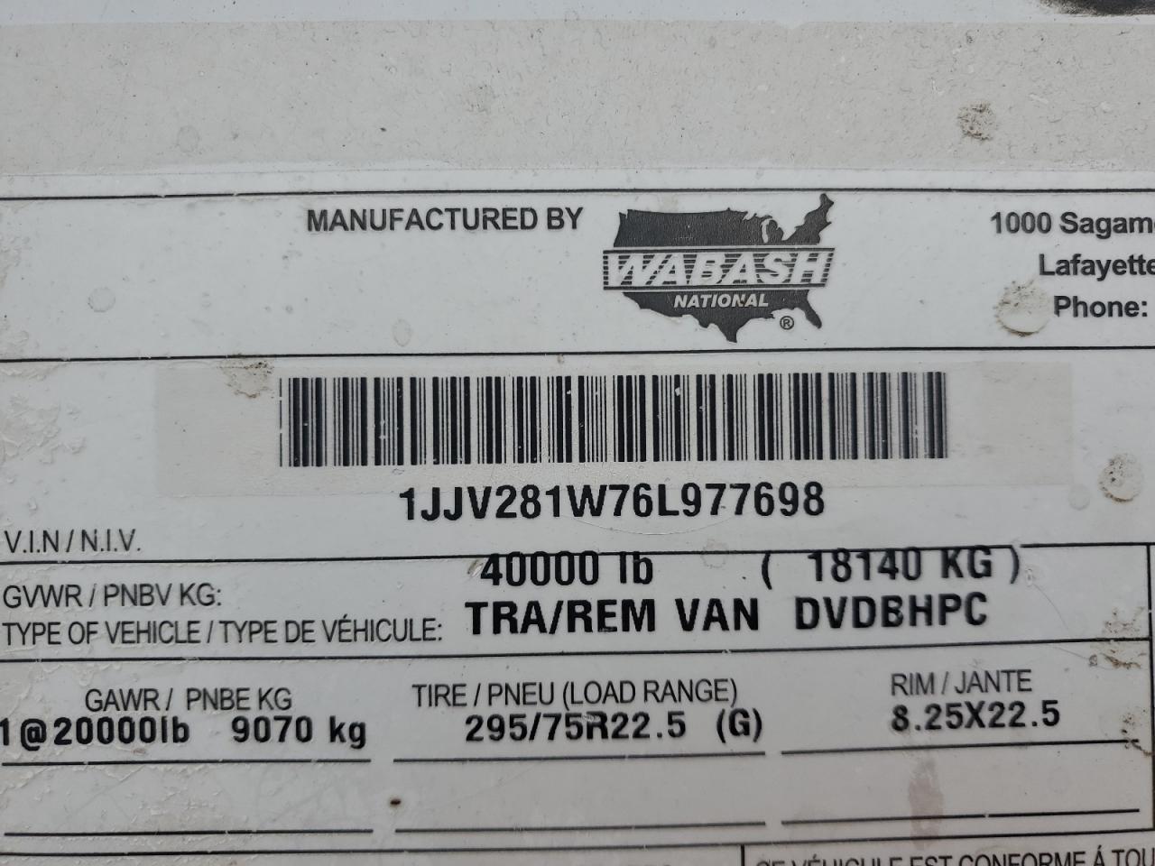 2006 WABASH All models VIN 1JJV281W76L977698 photo 8