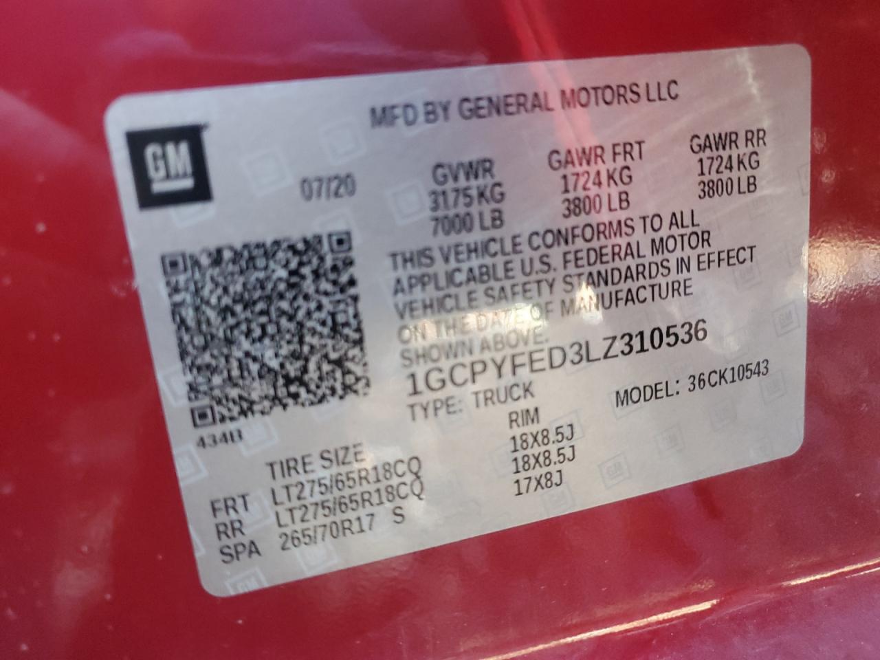 2020 Chevrolet All models VIN 1GCPYFED3LZ310536 photo 12
