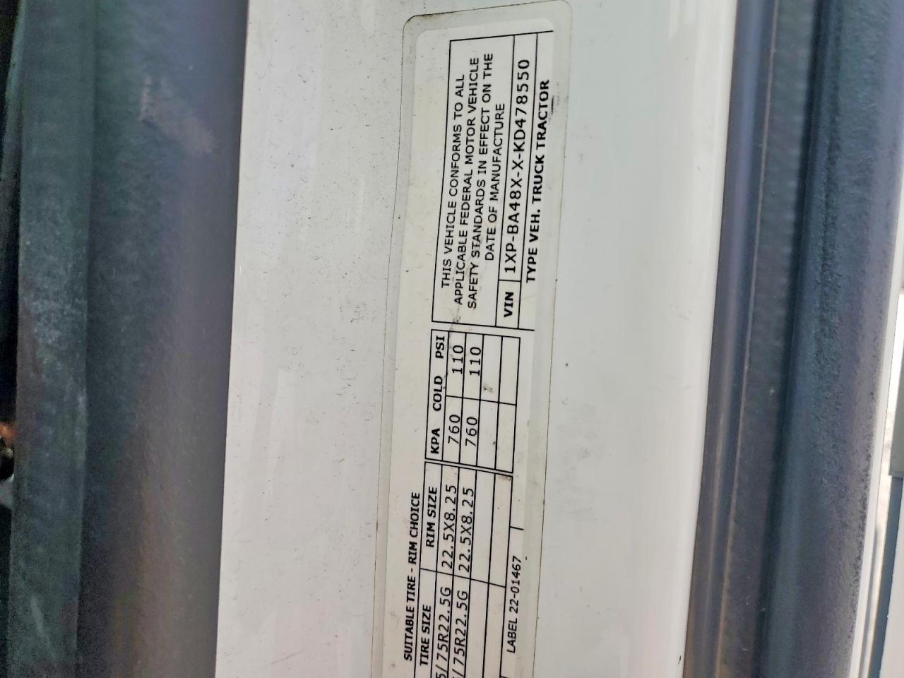 2019 PETERBILT All other VIN 1XPBA48XXKD478550 photo 10