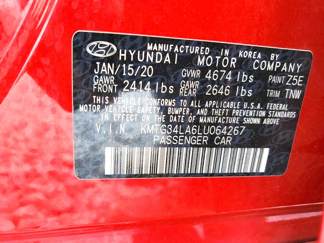 2020 GENESIS G70 2.0t VIN KMTG34LA6LU064267 photo 12