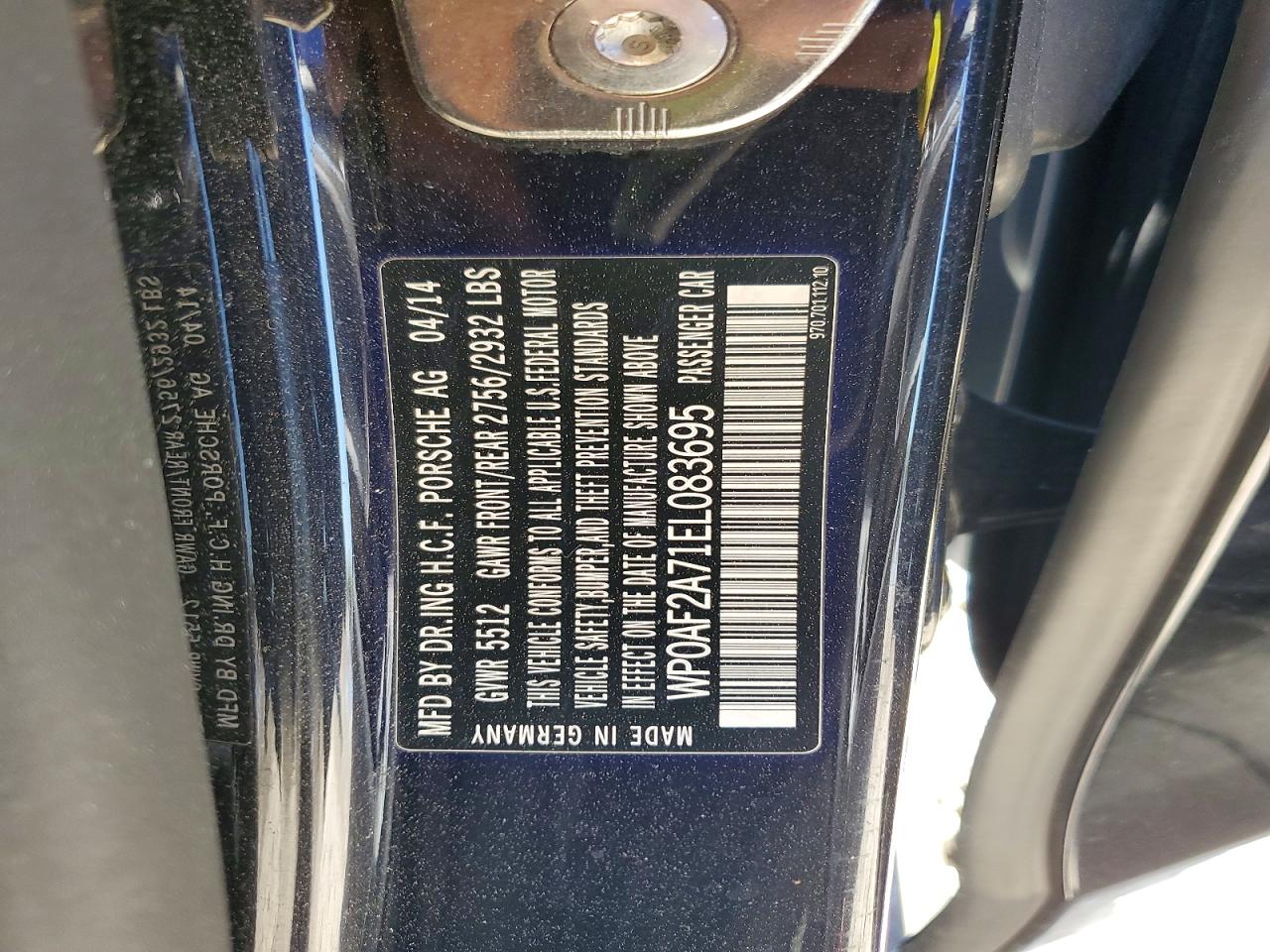 2014 Porsche Panamera VIN WP0AF2A71EL083695 photo 12