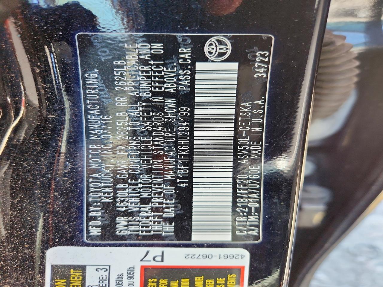 2017 Toyota Camry VIN 4T1BF1FK6HU294199 photo 12