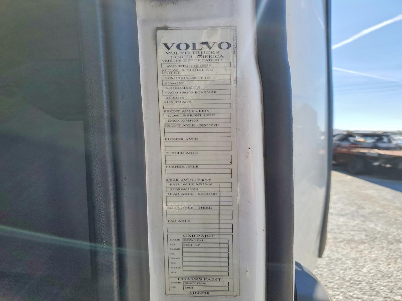 2017 Volvo Vn VIN 4V4N39TG7HN988035 photo 10