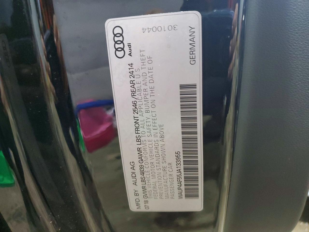 2018 Audi S5 VIN WAUP4AF55JA133955 photo 12
