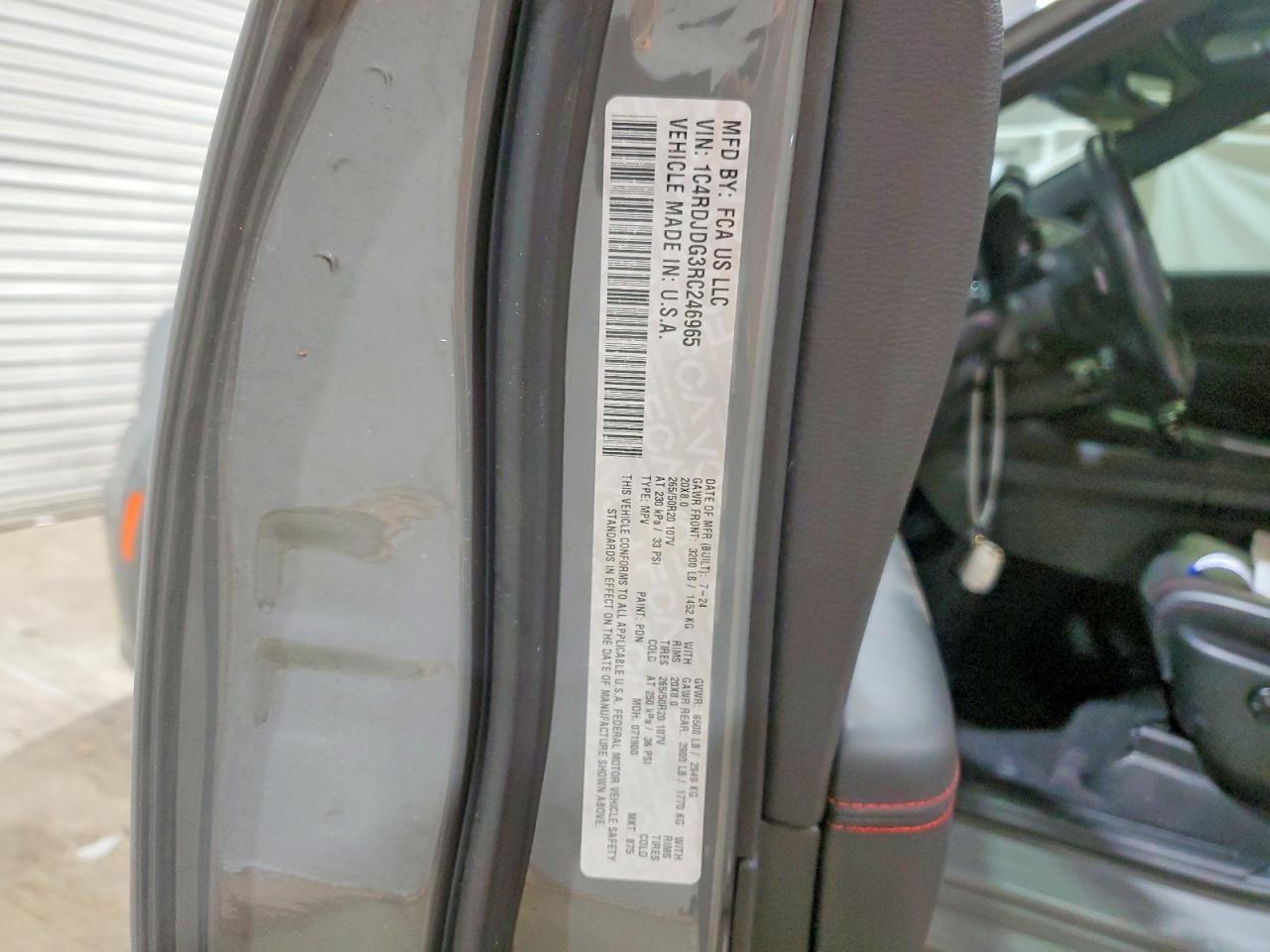 2024 Dodge Durango VIN 1C4RDJDG3RC246965 photo 12