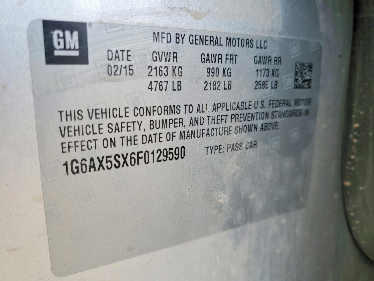 2015 Cadillac Cts VIN 1G6AX5SX6F0129590 photo 12